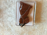 carved gemstone terrier dog pendant on adjustable cord necklace