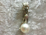 Silvertone Mermaid Charm Pendant with Acrylic Pearl