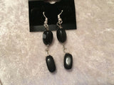 Black Onyx Gemstone and .925 Sterling Silver Earrings, Choose Dainty or Long