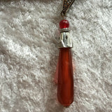 natural carnelian gemstone faceted drop pendant
