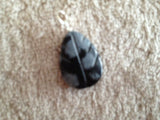 Natural Snowflake Obsidian Gemstone Leaf Pendant or Dangle Earrings