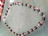 Clear Quartz, Black Onyx, Or Alternating Gemstone Beaded Link Necklaces