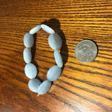 Natural Angelite Gemstone Coin or Oval Beaded Stretch Bracelet