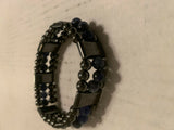 Healing Magnetic Hematite and Gemstone Wide Beaded Stretch Bracelet