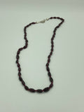 Natural Garnet Gemstone Triangle Tubes Dainty Beaded Necklace