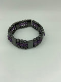 Healing Magnetic Hematite and Gemstone Wide Beaded Stretch Bracelet