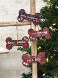 We Woof You A Merry Christmas Bone Ornament, 4 Assorted