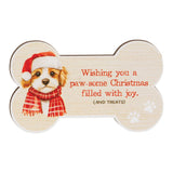Paw-Some Wooden Christmas Bone Magnet - 3 Assorted