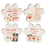 Santa Paws Wooden Pawprint Magnet - 4 Assorted