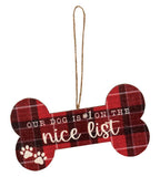 We Woof You A Merry Christmas Bone Ornament, 4 Assorted