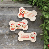 Paw-Some Wooden Christmas Bone Magnet - 3 Assorted