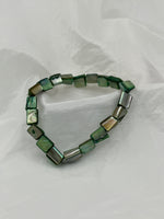 Natural Abalone Shell Irregular Triangle Tubes Beaded Stretch Bracelet