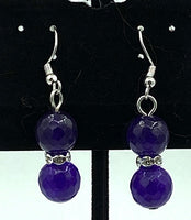 Natural Alexandrite Gemstone Faceted Beaded Sterling Silver Dangle Earrings