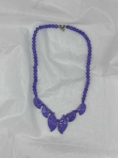 Natural Alexandrite Gemstone Round and Carved Leaf Beaded Necklace