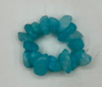 Natural Amazonite Gemstone Chips Beaded Adjustable Stretch Ring