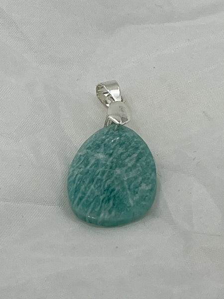 Natural Amazonite Gemstone Faceted Teardrop Pendant