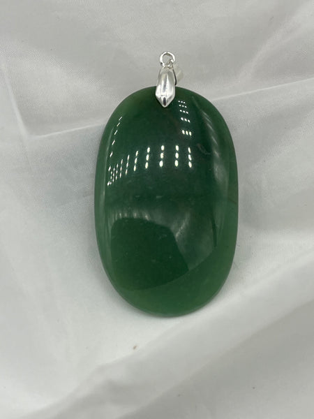 Natural Amazonite Gemstone Large Carved Flat Oval Pendant