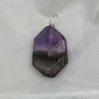 Natural Amethyst Gemstone Faceted Flat Freeform Pendant