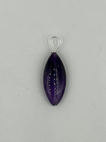 Natural Amethyst Gemstone Dainty Long Oval Pendant