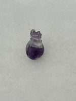 Natural Amethyst Gemstone Carved Small Pineapple Fruit Pendant