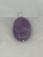 Natural Amethyst Gemstone Small Oval Pendant