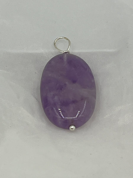 Natural Amethyst Gemstone Small Oval Pendant