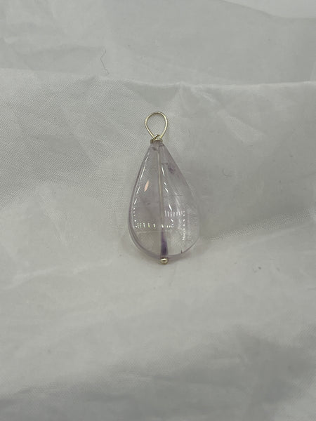 Natural Ametrine Gemstone Small Flat Teardrop Pendant