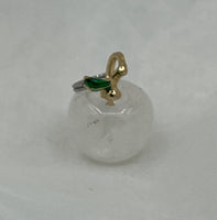 Natural Clear Quartz Gemstone Carved 3D Small Apple Pendant