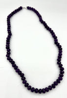 Natural Black Agate Gemstone Faceted Rondelles Beaded Necklace