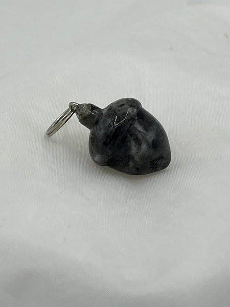 Natural Black Labradorite Gemstone Carved 3D Acorn Pendant