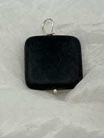 Natural Matte Black Onyx Gemstone Square Pendant