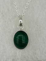 Natural Bloodstone Gemstone Dainty Oval Cabochon Sterling Silver Pendant