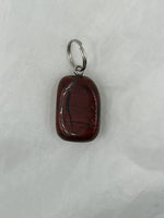 Natural Bloodstone Gemstone Tumbled Rectangle Pendant