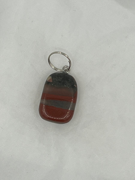 Natural Bloodstone Gemstone Tumbled Rectangle Pendant