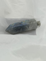 Natural Blue Labradorite Gemstone Single Terminated Point Pendant