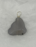 Natural Blue Lace Chalcedony Gemstone Faceted Freeform Triangle Pendant