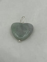 Natural Burma Jade Gemstone Small Carved Heart Pendant