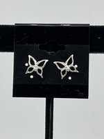 Dainty Sterling Silver Butterfly Insect Stud Post Earrings