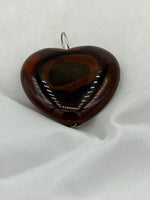 Natural Carnelian Gemstone Large Carved Puffed Heart Pendant