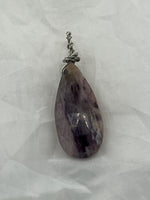 Natural Charoite Gemstone Faceted Long Teardrop Pendant