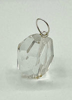 natural clear quartz crystal Gemstone Faceted Tumbled Pendant