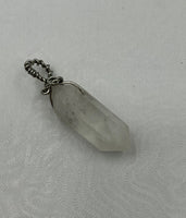 Natural Clear Quartz Crystal Gemstone Double Terminated Point Pendant