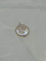 Natural 12 MM White Coin Pearl Gemstone Dainty Pendant