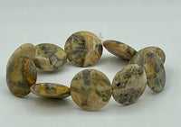 Natural Crazy Lace Agate Gemstone Large Disks Beaded Stretch Bracelet