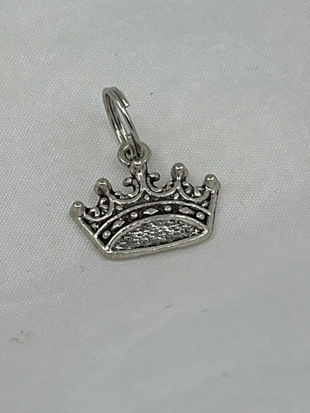 Silvertone Royal King Queen Prince Princess Crown Charm Pendant