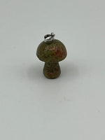 Natural Dragon's Blood Jasper Gemstone Small3D Carved Mushroom Toadstool Pendant