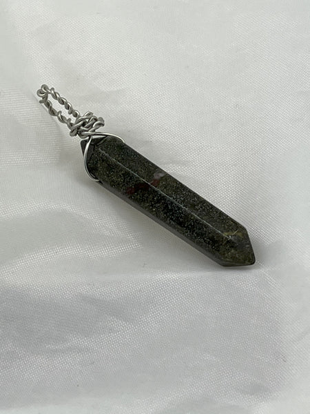 Natural Dragon's Blood Jasper Gemstone Double Terminated Point Pendant