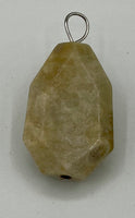 Natural Fossil Coral Gemstone Faceted Freeform Teardrop Pendant