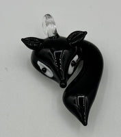 Lampworked Glass 3D Black Fox Pendant