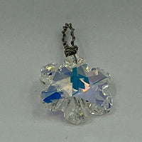 Clear Glass Faceted Christmas Winter Snowflake Pendant